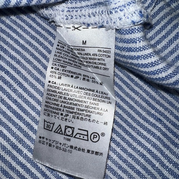 Banana Republic Size Medium Flounce Flutter Sleeve Nautical Bohemian Work Blouse - Picture 6 of 8